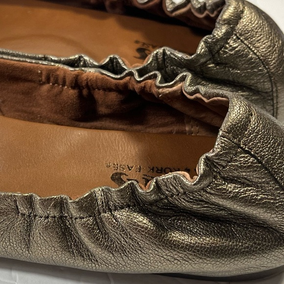 Korks by Kork Ease leather Julie gold/brass ballet flats shoe comfort 38.5/7.5 - Picture 5 of 8